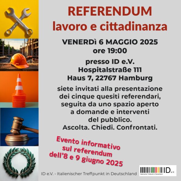 Referendum lavoro e cittadinanza – Evento informativo ad Amburgo