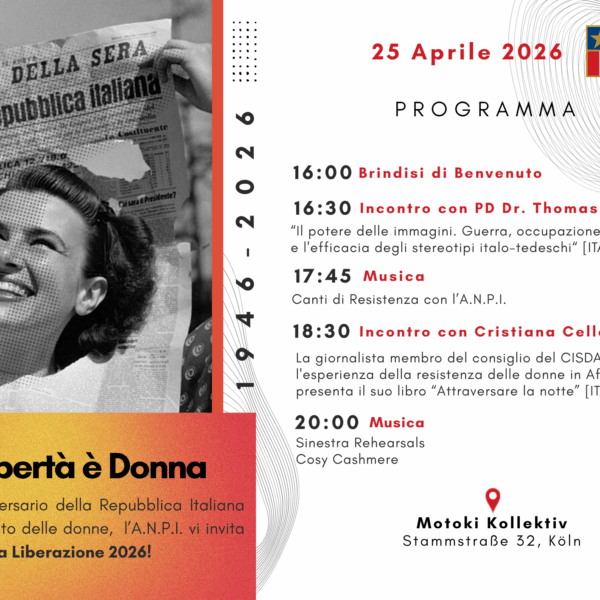 Festa della Liberazione – 25 Aprile 2026 a Colonia