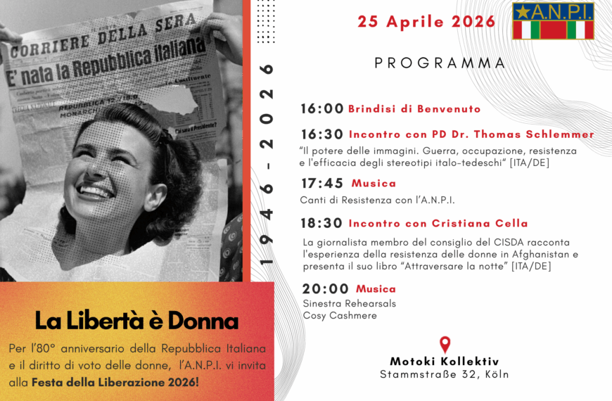 Festa della Liberazione – 25 Aprile 2026 a Colonia